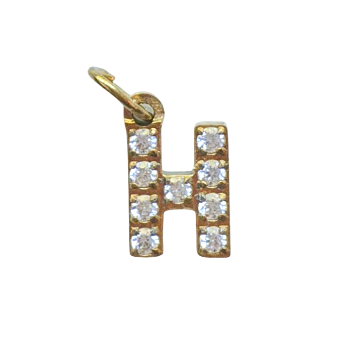 Gold Crystal Initial Charm