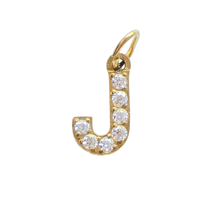 Gold Crystal Initial Charm