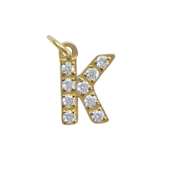 Gold Crystal Initial Charm