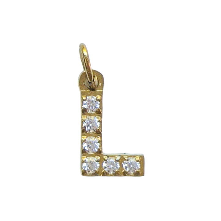 Gold Crystal Initial Charm