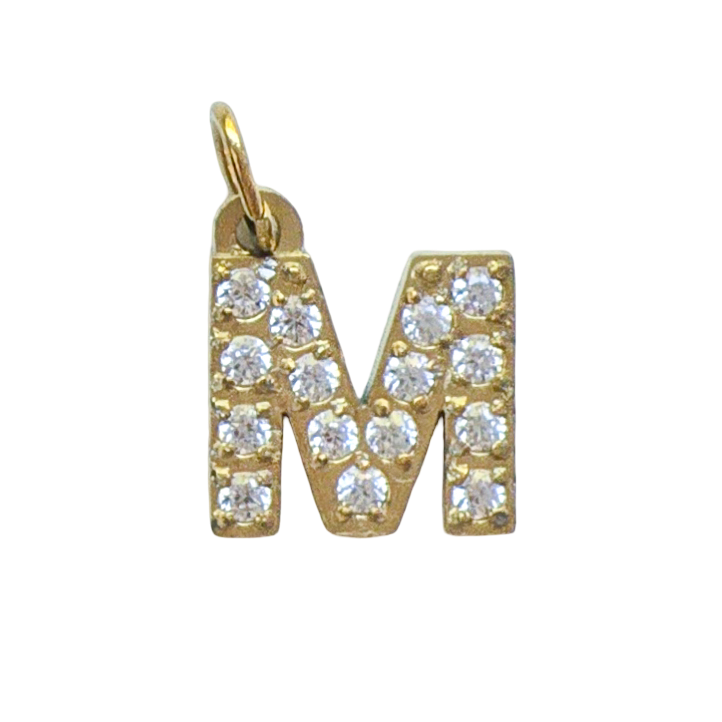 Gold Crystal Initial Charm