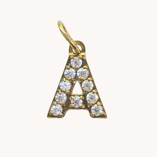 Gold Crystal Initial Charm