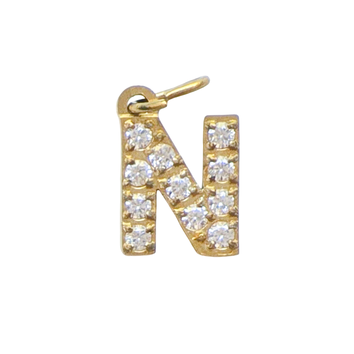 Gold Crystal Initial Charm