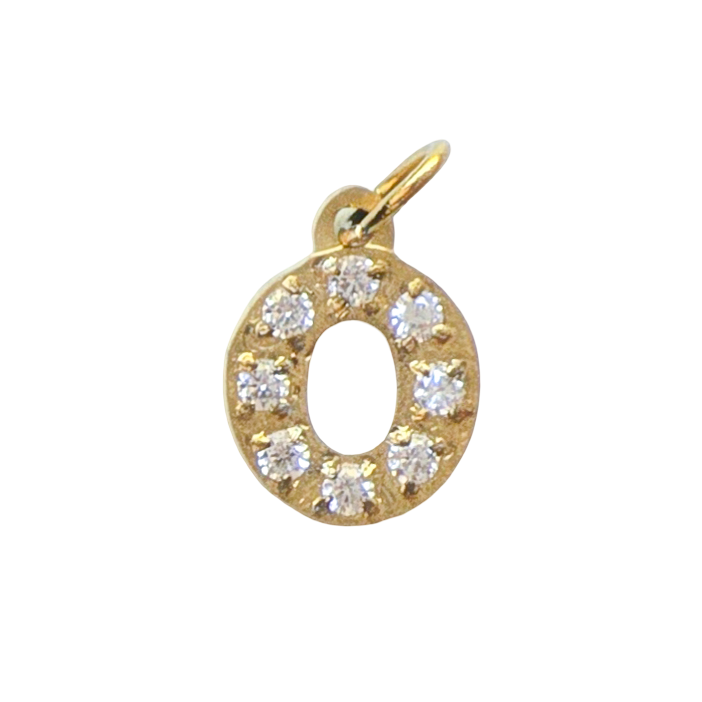 Gold Crystal Initial Charm