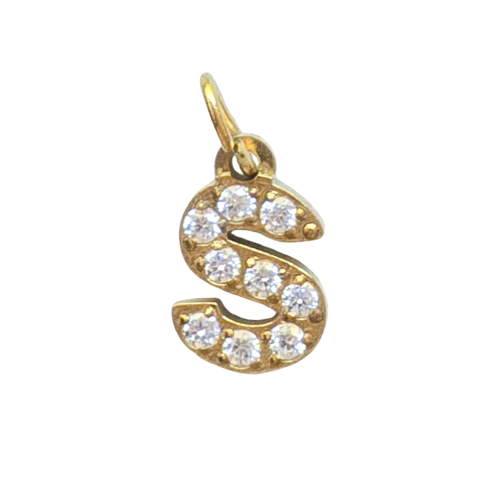 Gold Crystal Initial Charm