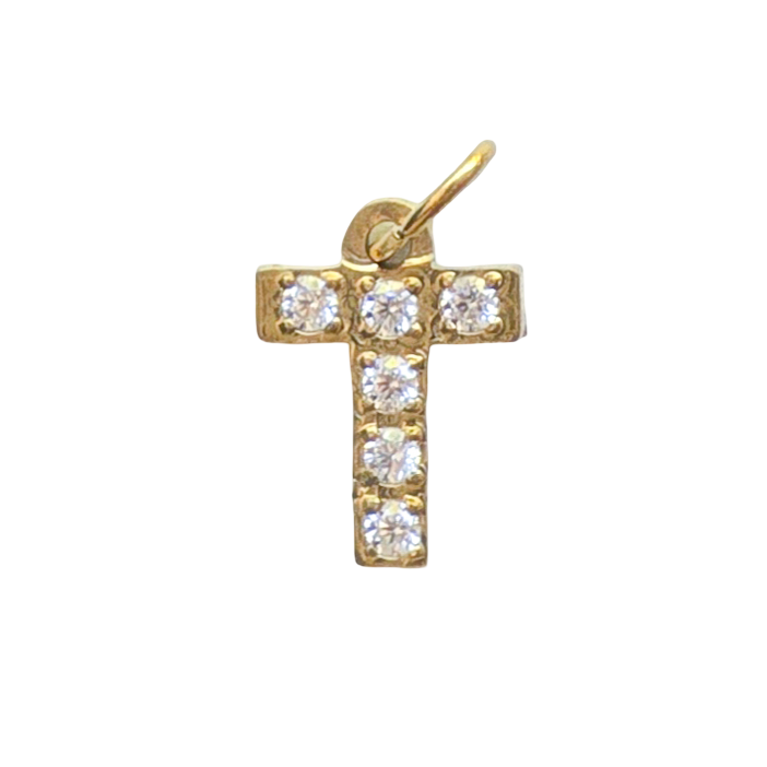 Gold Crystal Initial Charm