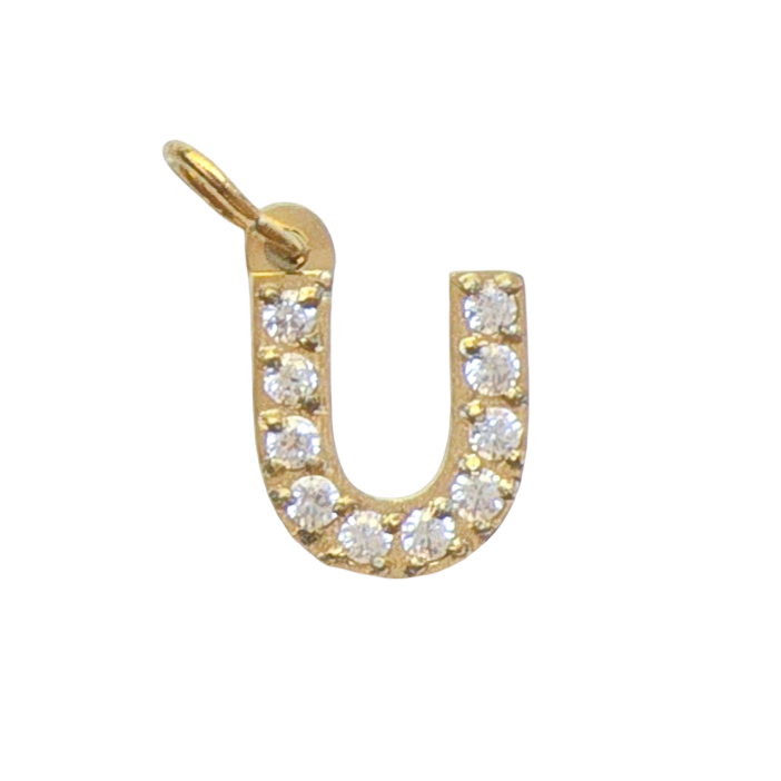Gold Crystal Initial Charm