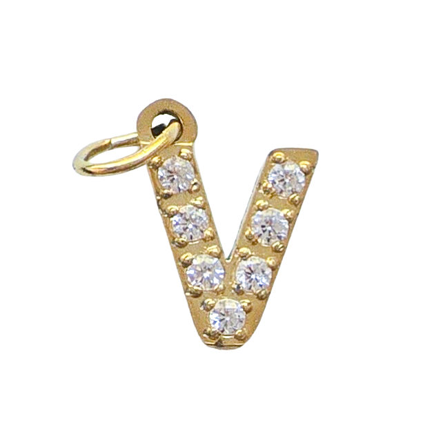Gold Crystal Initial Charm