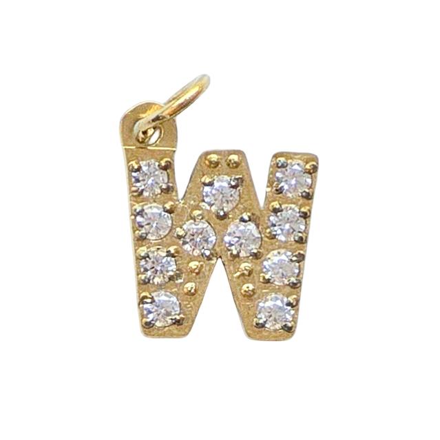 Gold Crystal Initial Charm
