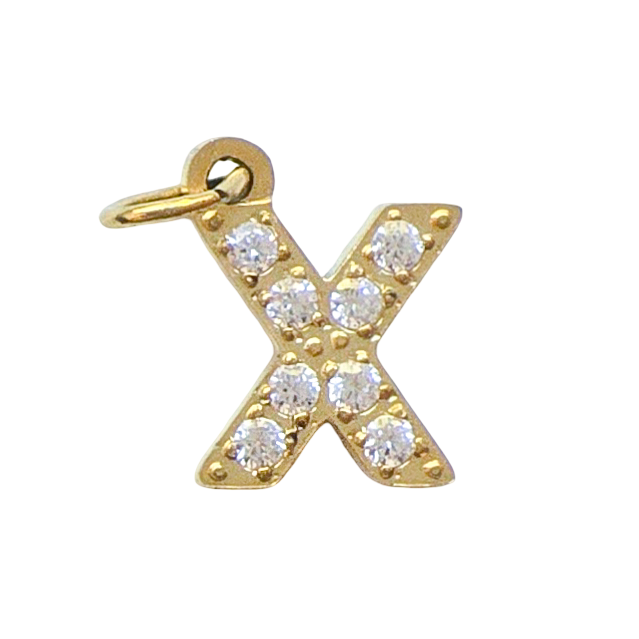 Gold Crystal Initial Charm