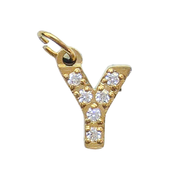 Gold Crystal Initial Charm