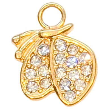 Gold Crystal Leaf Charm