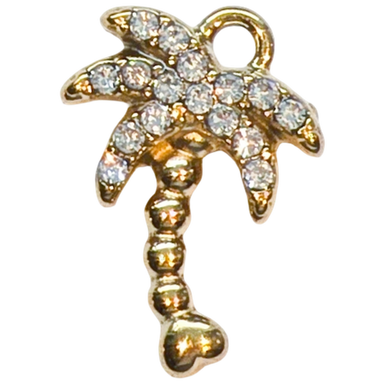 Gold Crystal Palm Tree Charm