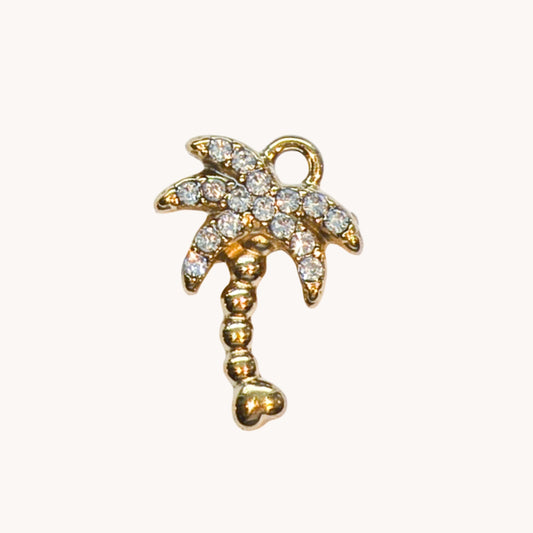 Gold Crystal Palm Tree Charm
