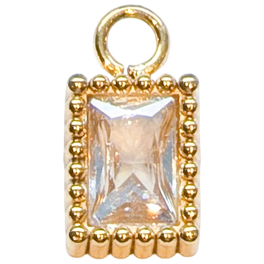 Gold Crystal Rectangle Charm