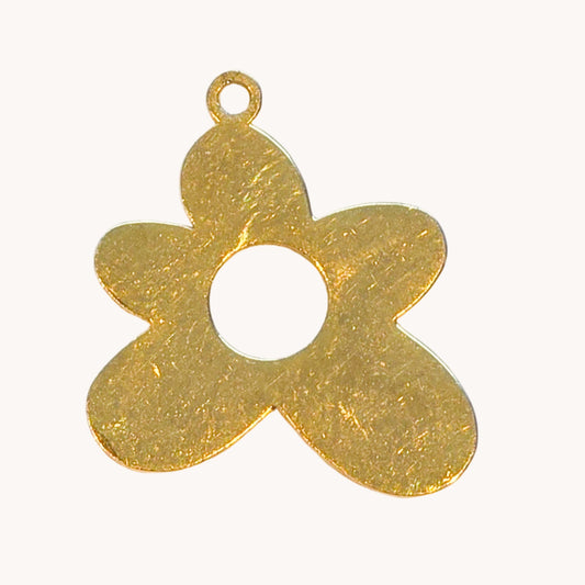 Gold Cutout Flower Charm