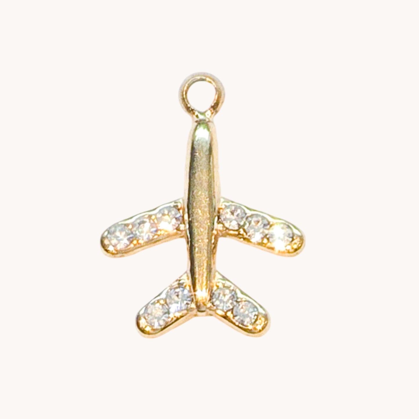 Gold Diamond Airplane Charm