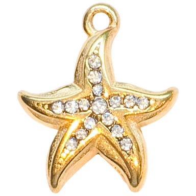 Gold Diamond Starfish Charm