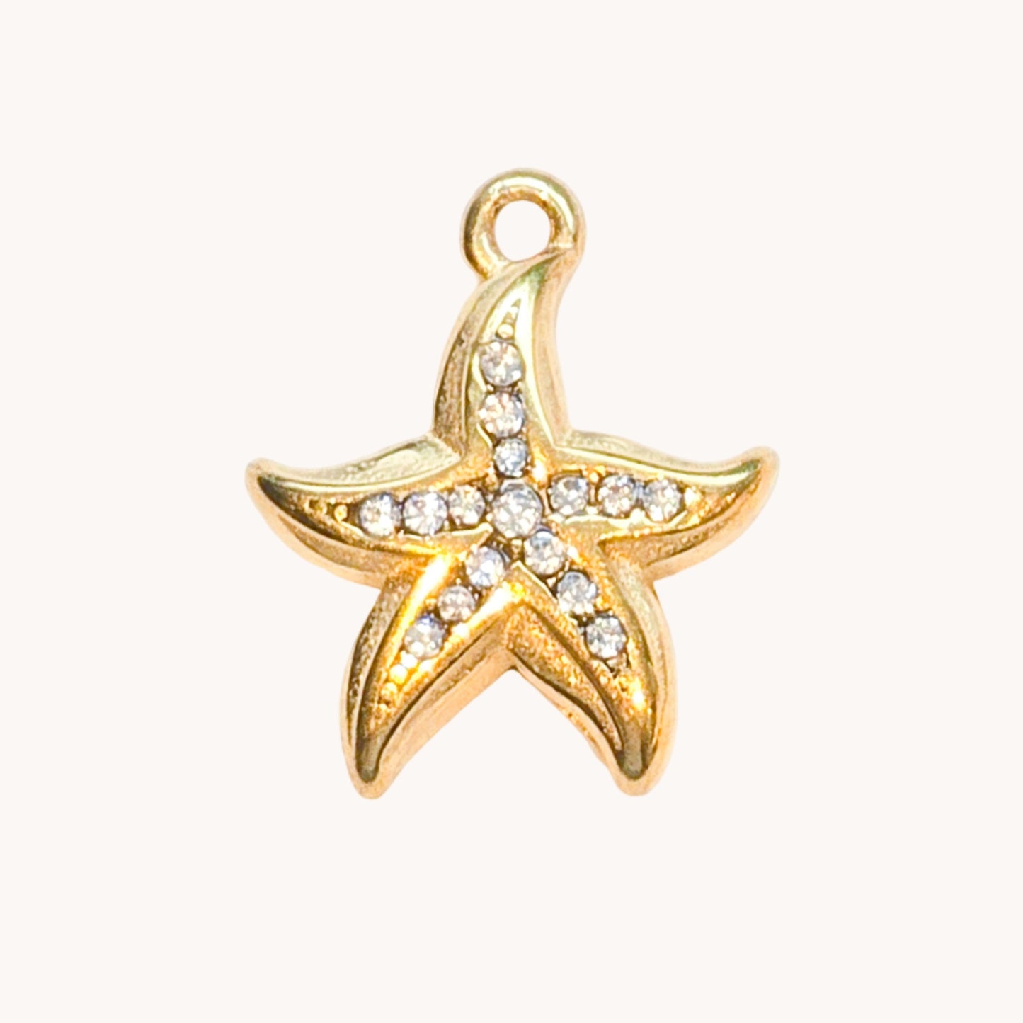 Gold Diamond Starfish Charm