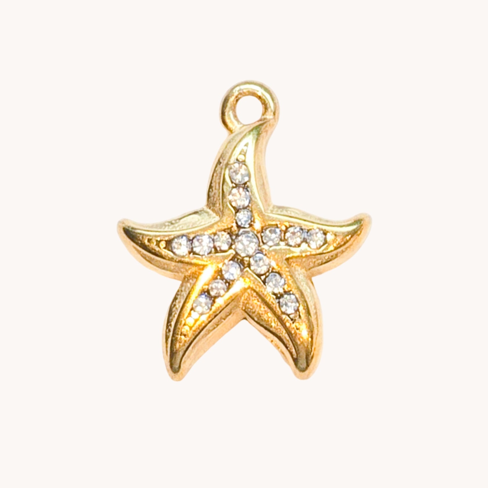 Gold Diamond Starfish Charm