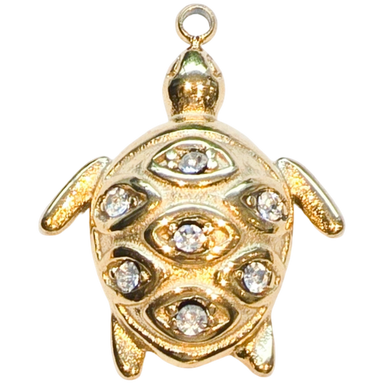Gold Dotted Turtle Charm
