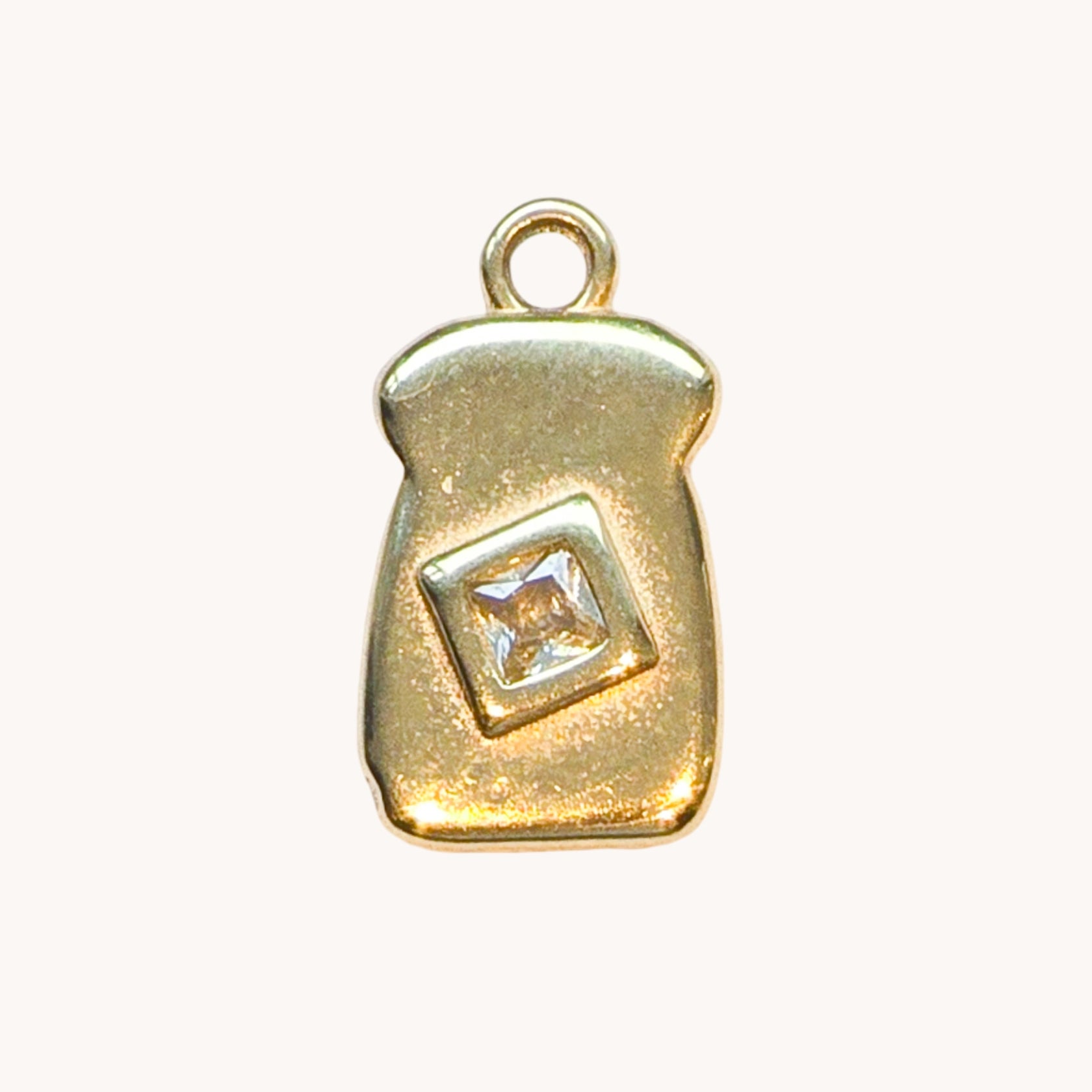 Gold Drawstring Bag Charm