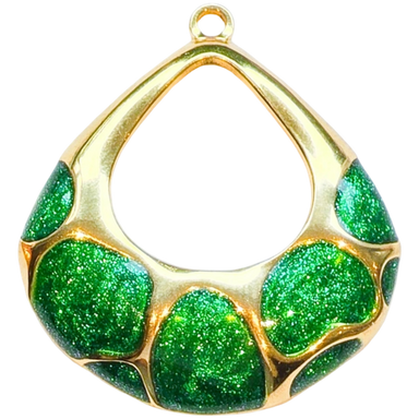 Gold Emerald Cluster Drop Charm