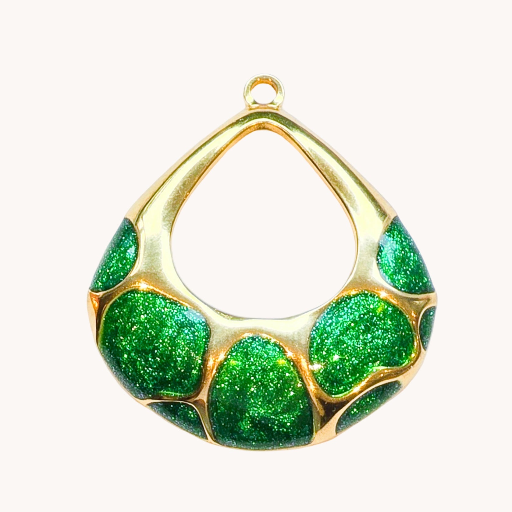 Gold Emerald Cluster Drop Charm