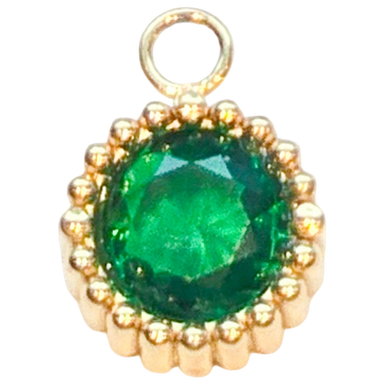 Gold Emerald Disc Charm