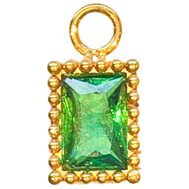 Gold Emerald Rectangle Charm