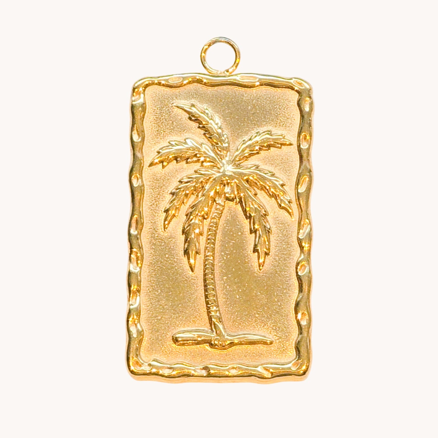 Gold Engraved Palm Tree Charm