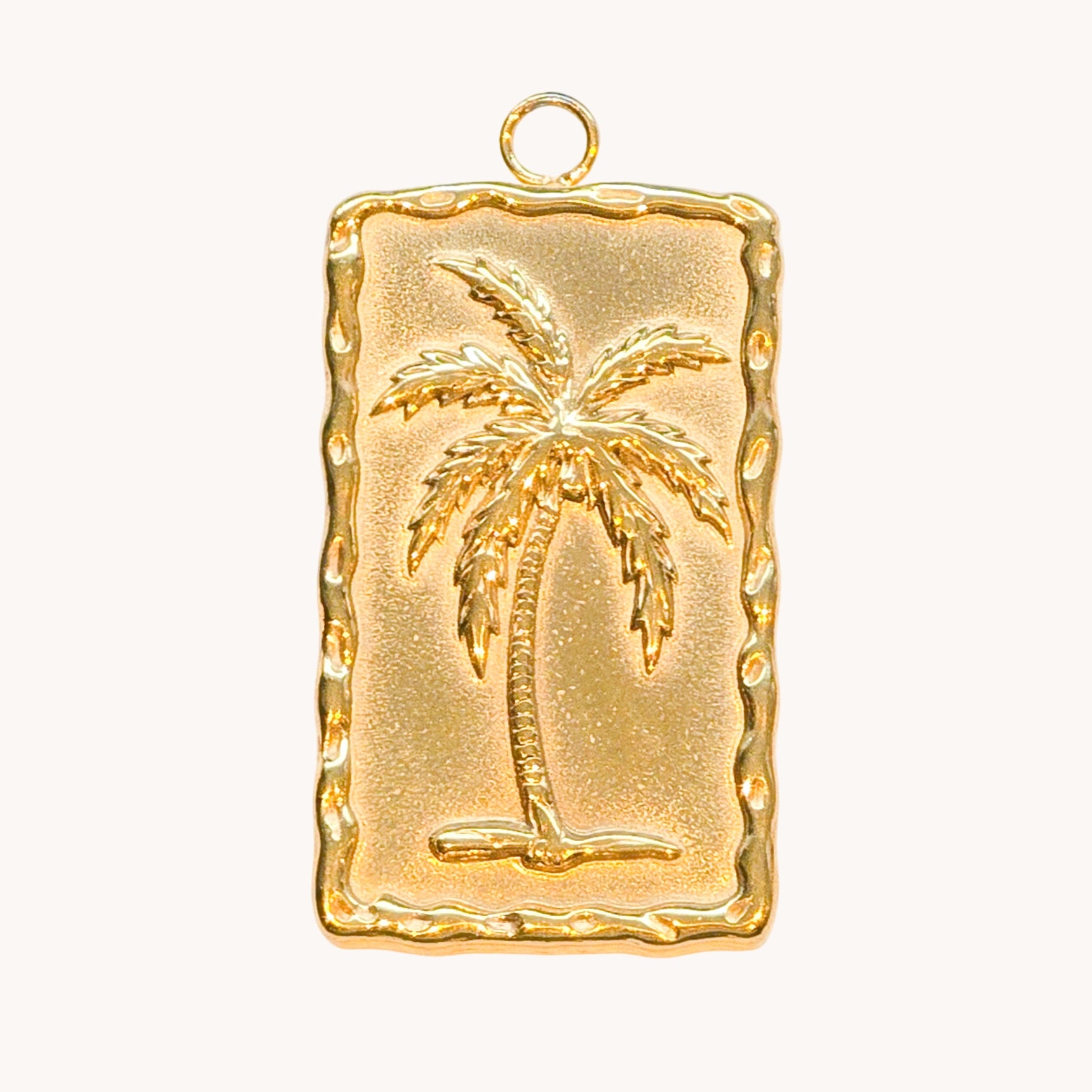 Gold Engraved Palm Tree Charm