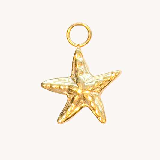 Gold Etched Starfish Charm