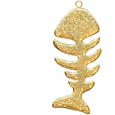 Gold Fishbone Charm
