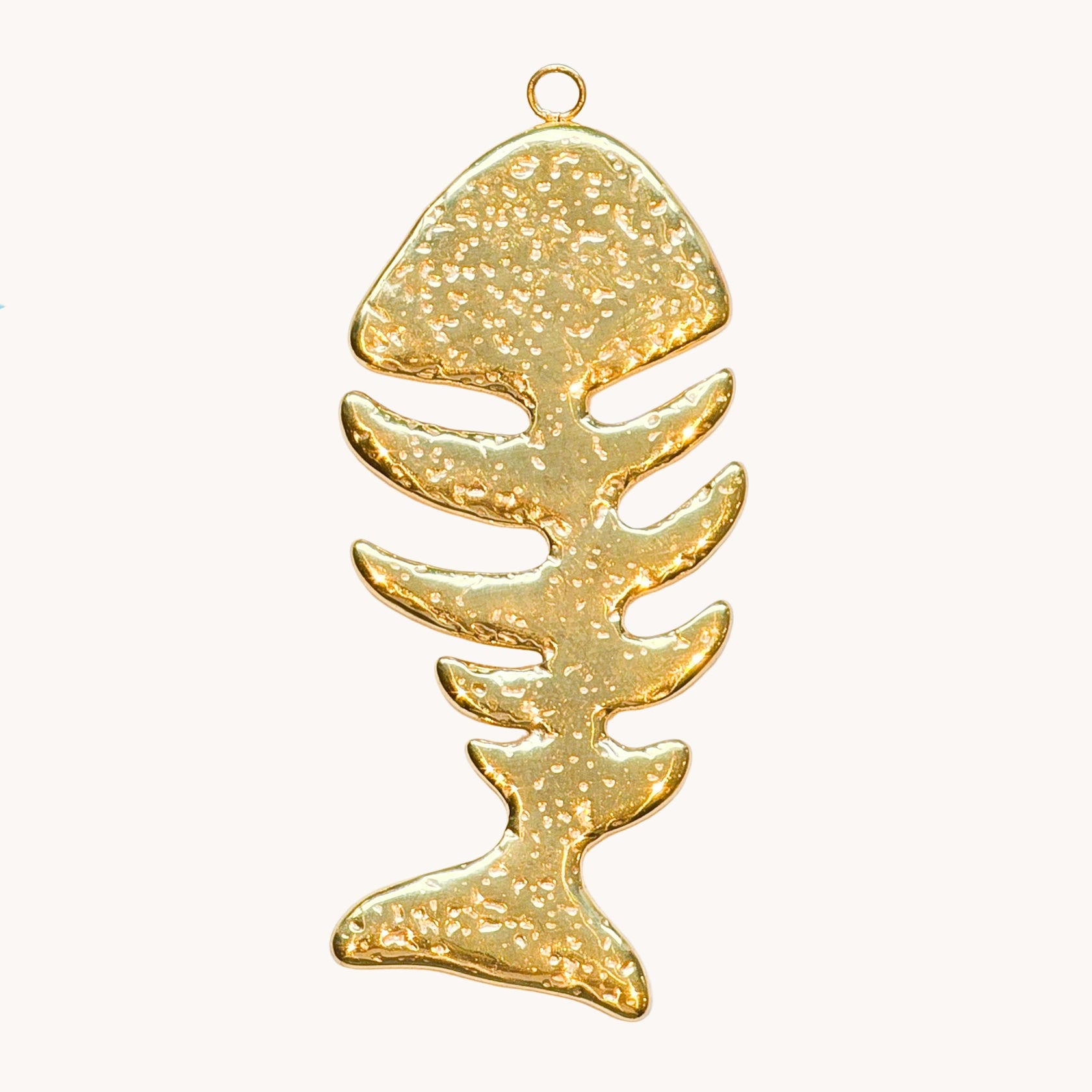 Gold Fishbone Charm