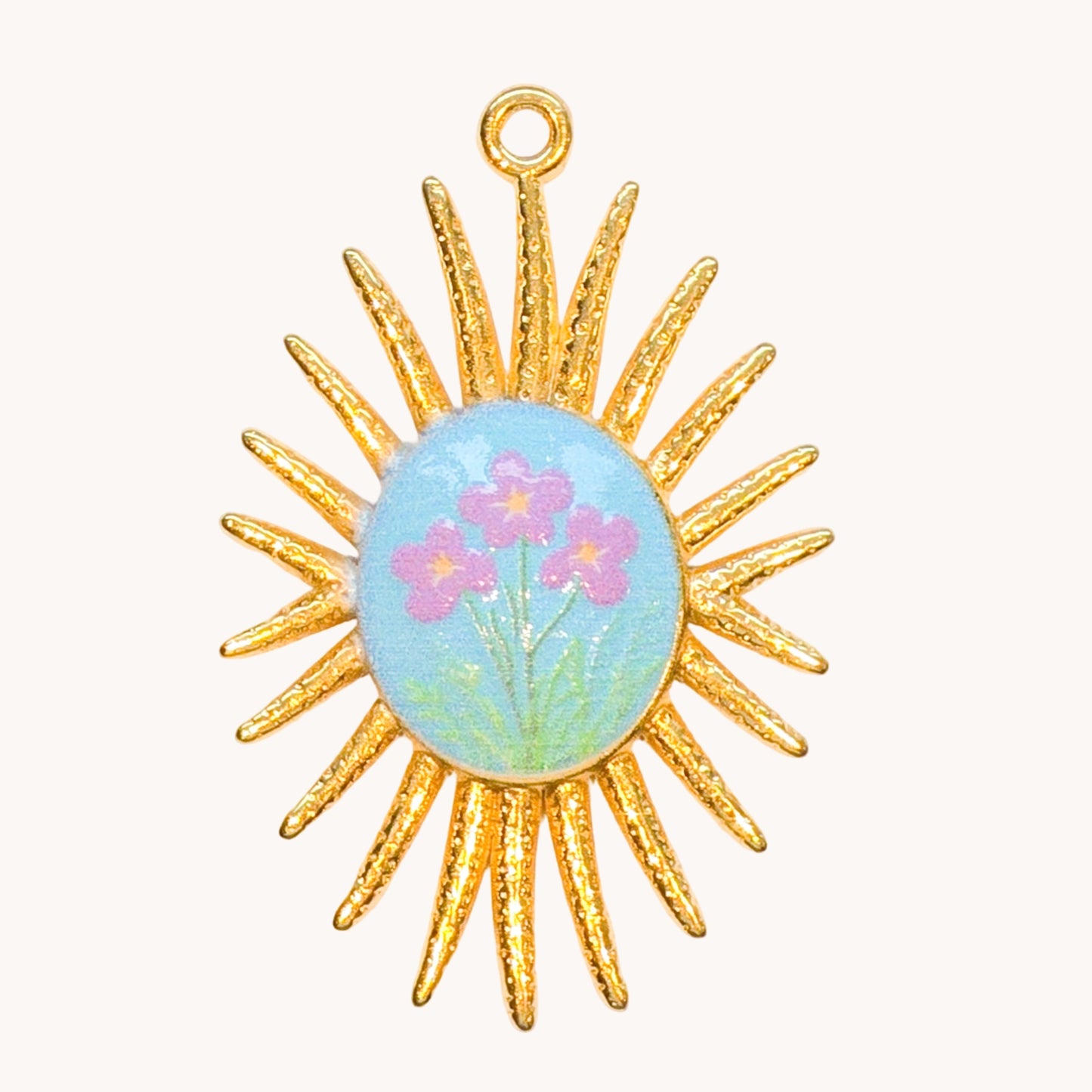 Gold Floral Sunburst Charm