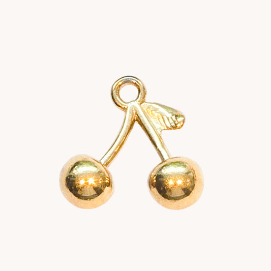 Gold Golden Cherry Duo Charm
