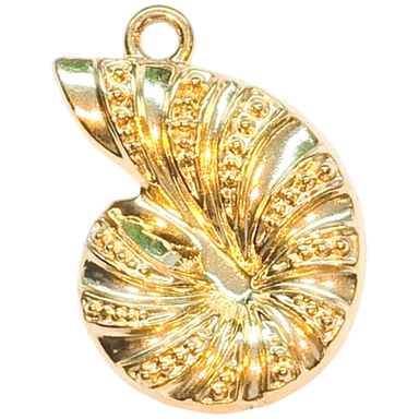 Gold Golden Swirl Shell Charm