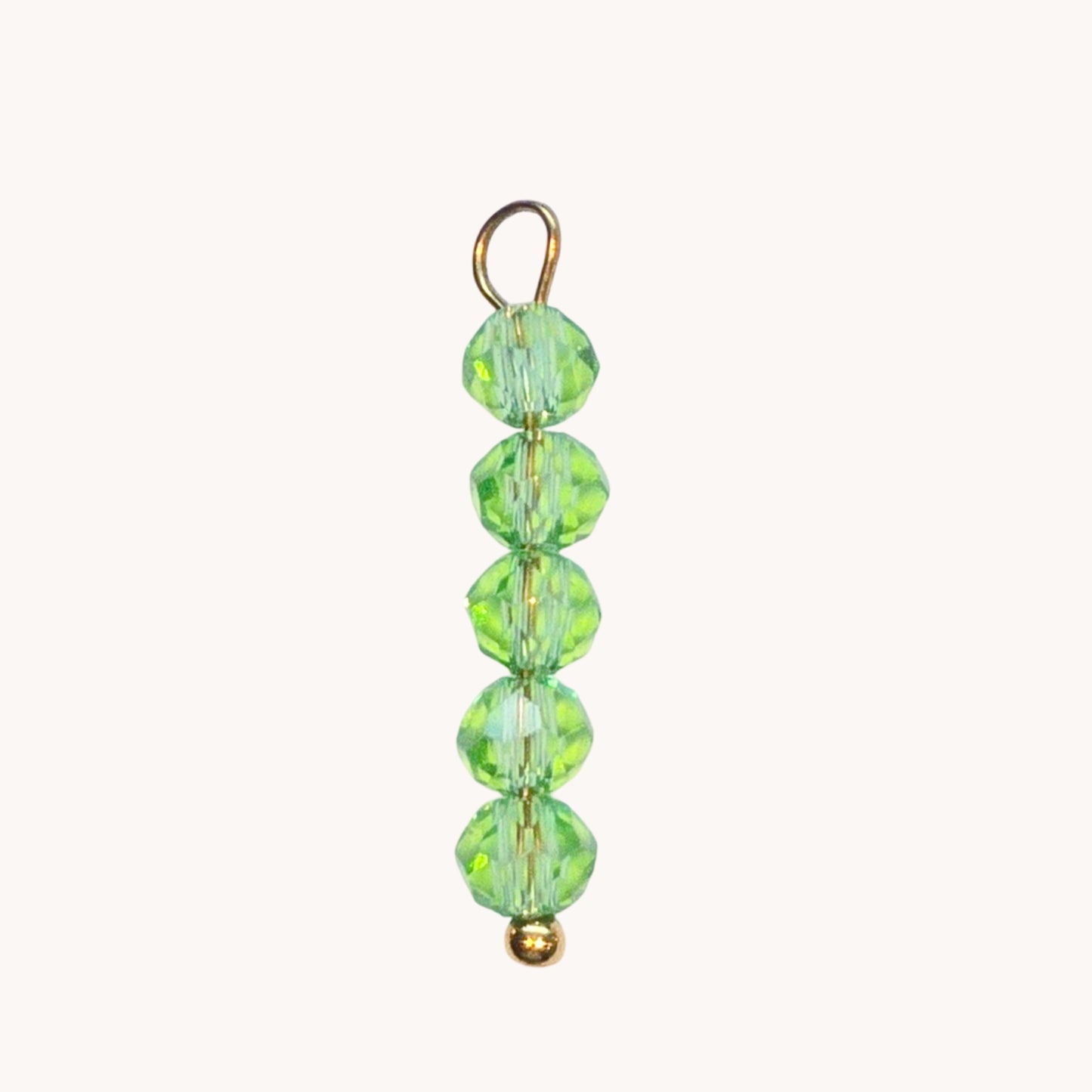 Gold Green Bead Charm