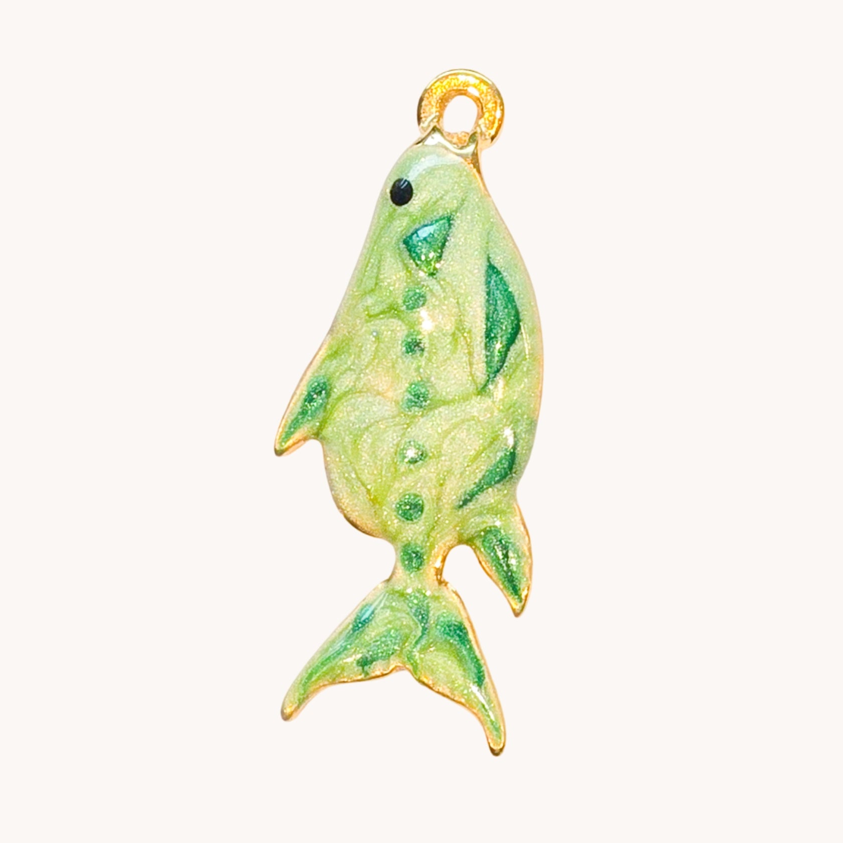 Gold Green Fish Charm