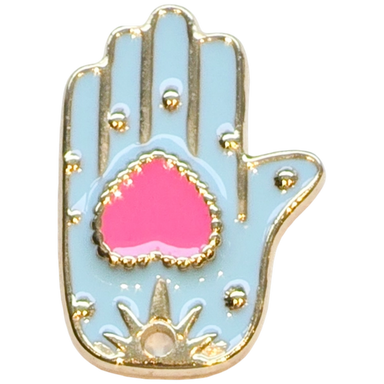 Gold Hamsa Heart Charm