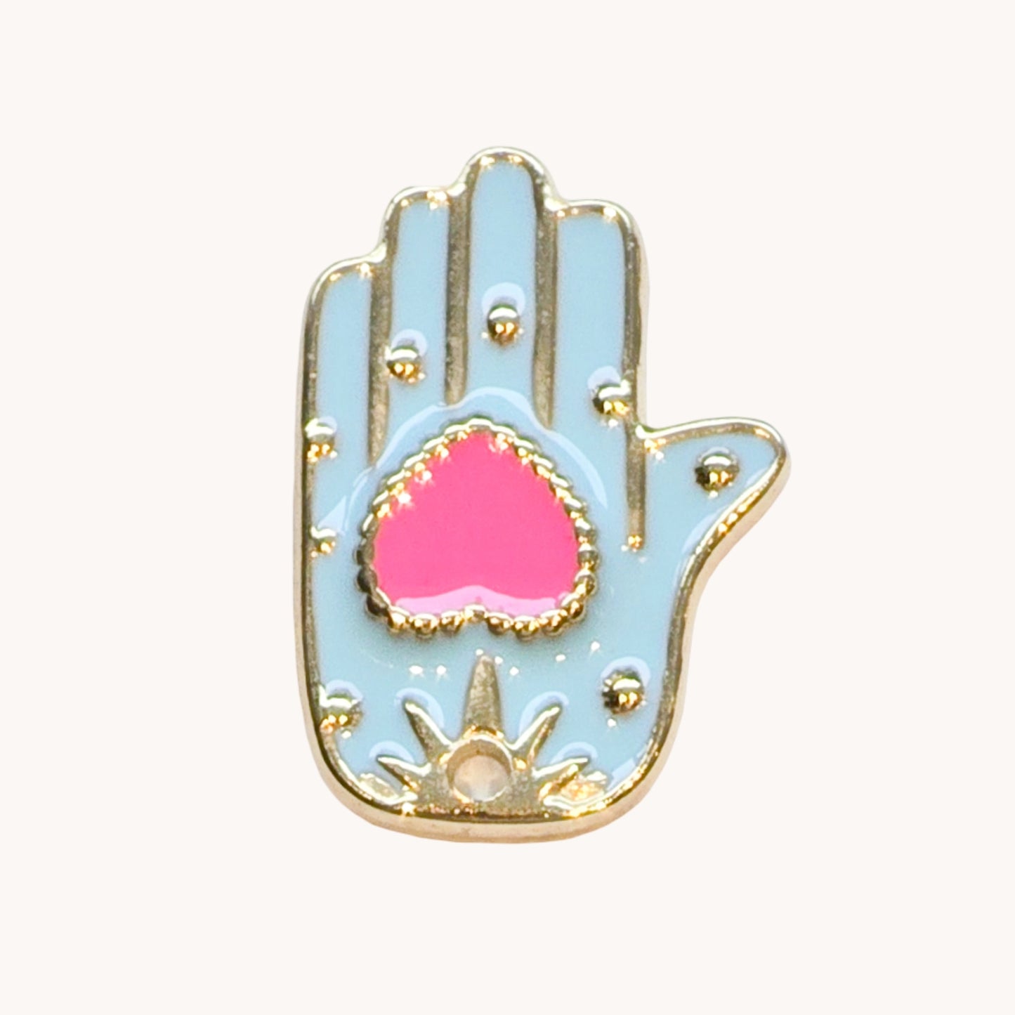 Gold Hamsa Heart Charm