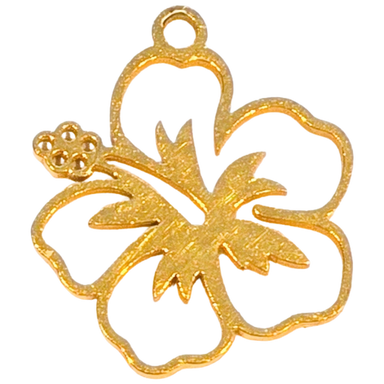 Gold Hibiscus Outline Charm