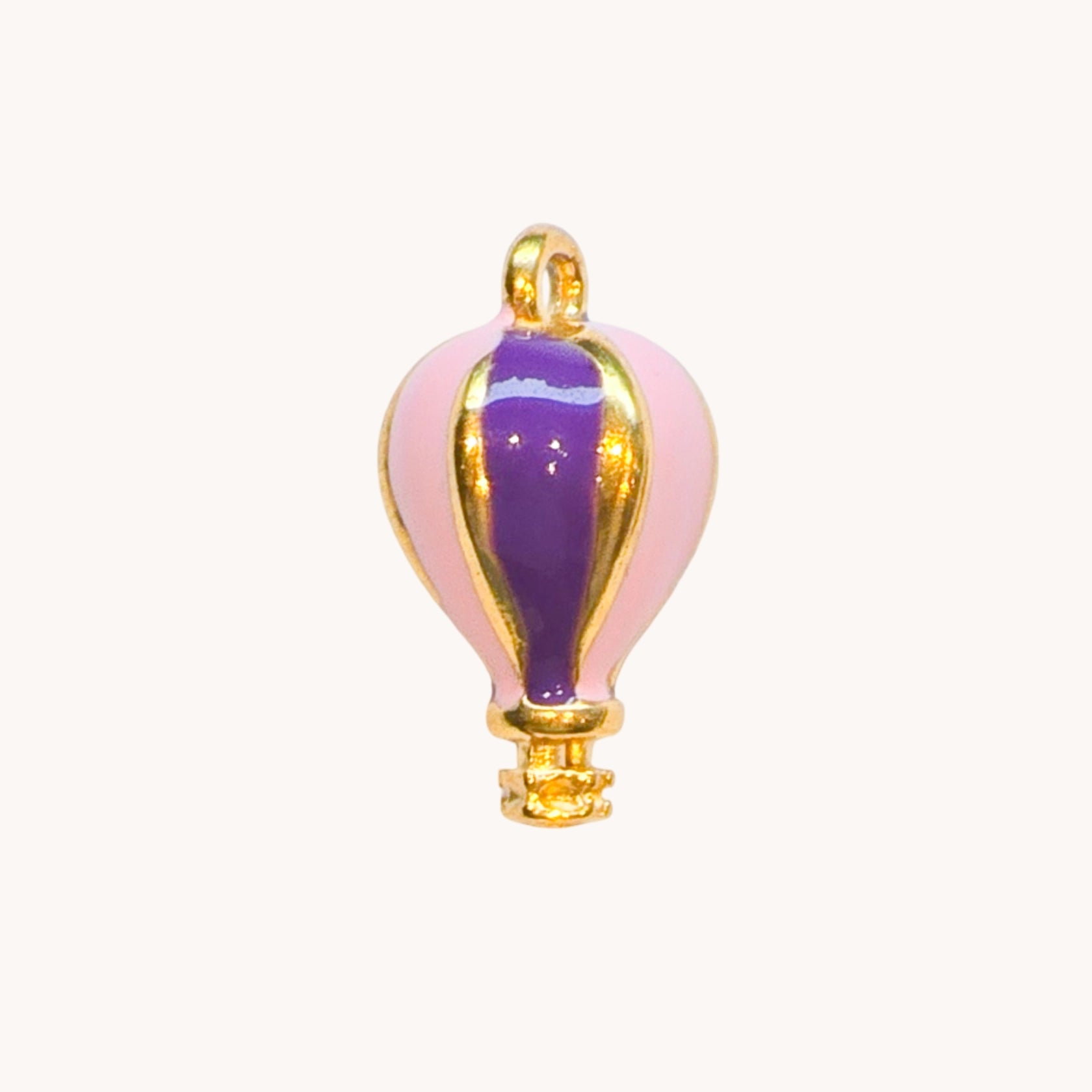 Gold Hot Air Balloon Charm
