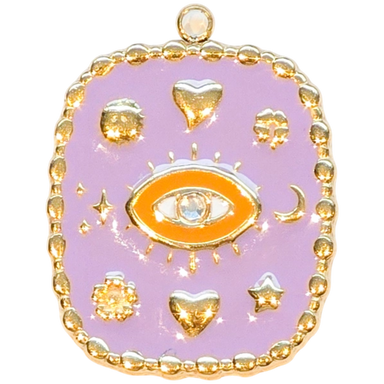 Gold Lavender Eye Charm