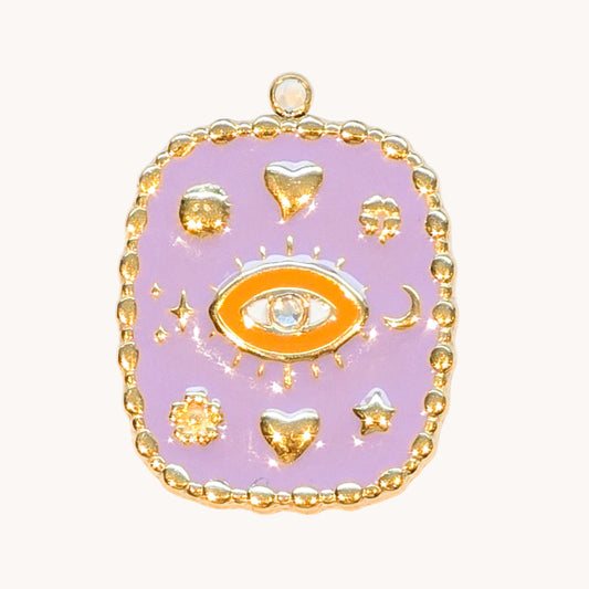 Gold Lavender Eye Charm