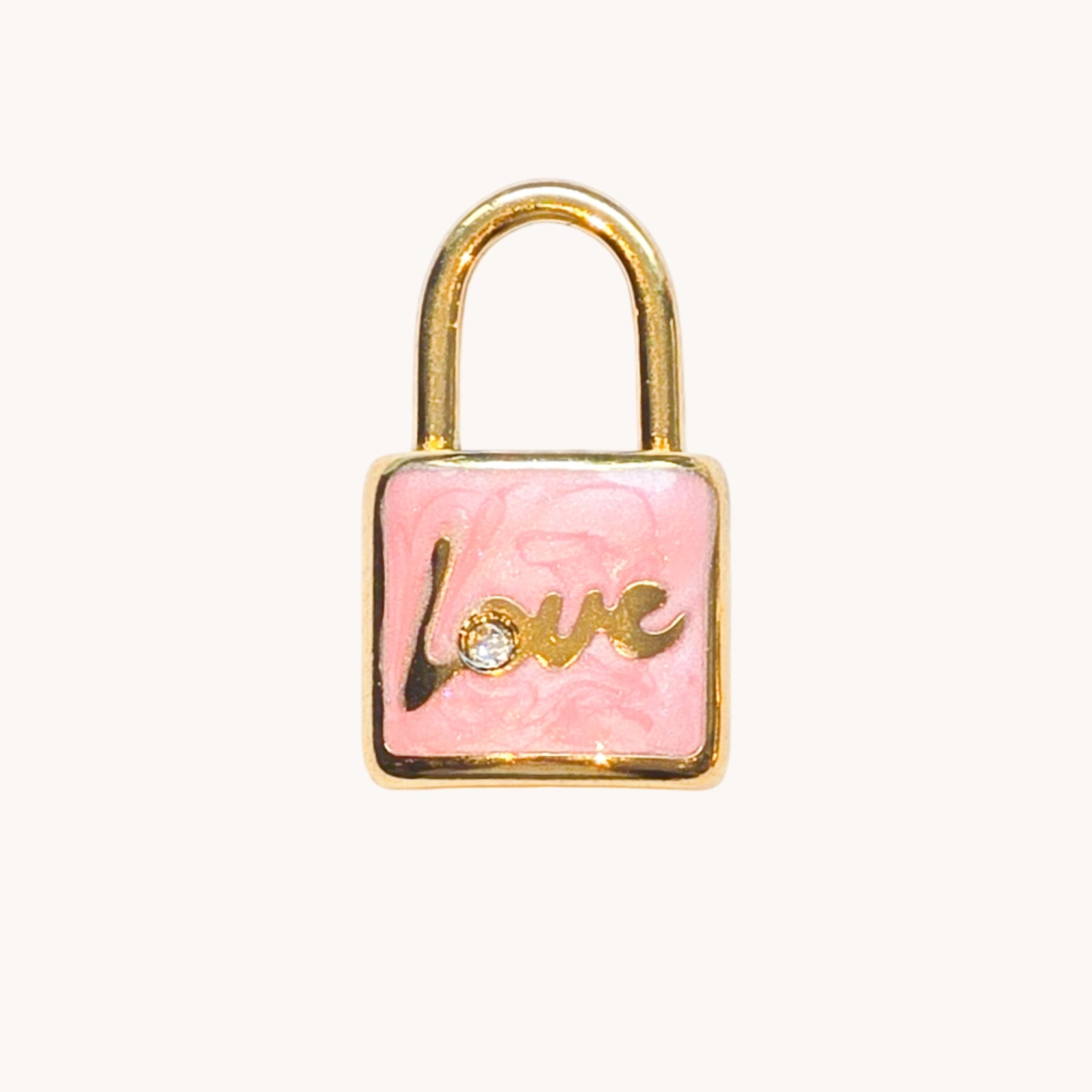 Gold Love Lock Charm
