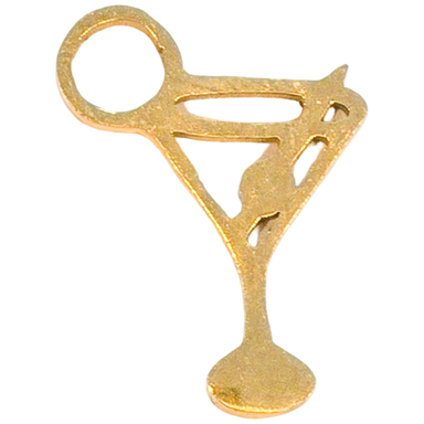 Gold Martini Glass Charm