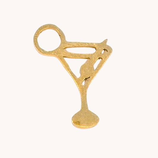 Gold Martini Glass Charm