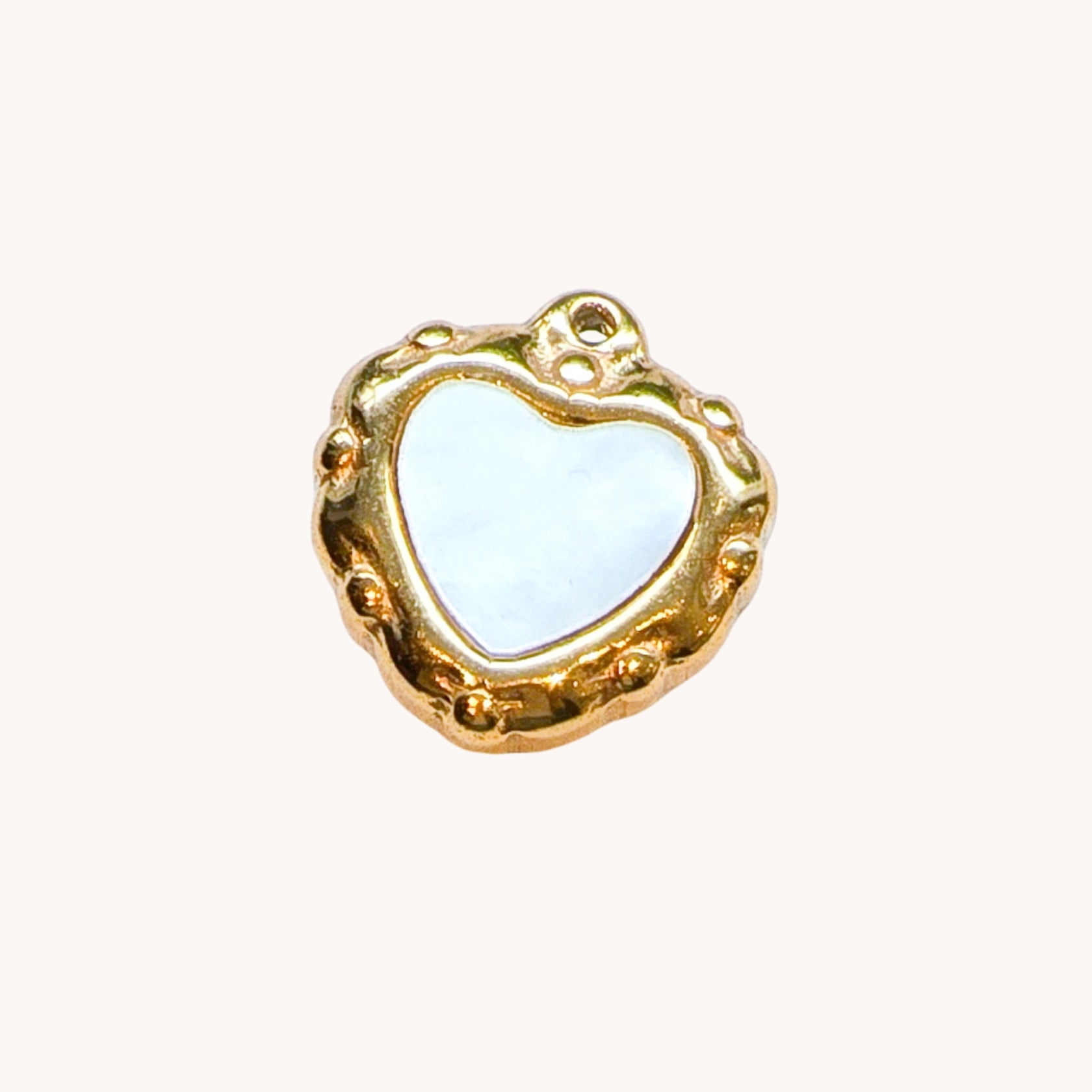 Gold Mirror Heart Charm